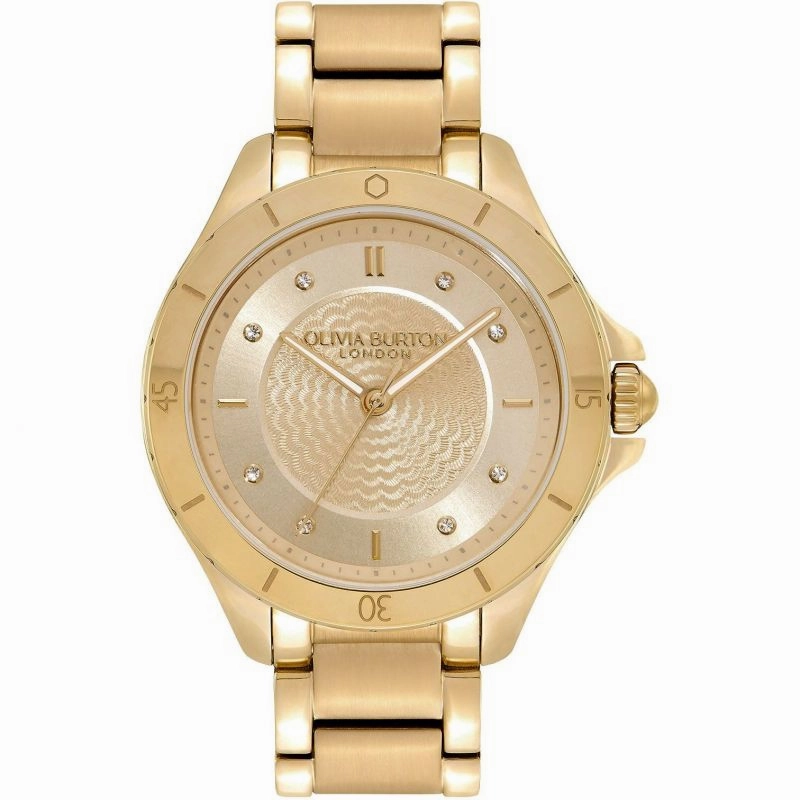 Olivia Burton Sport Luxe Guilloche Gold Ladies Watch 24000040 