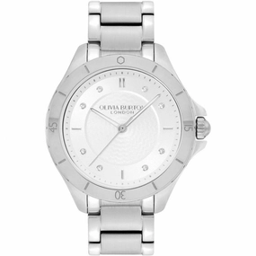 Olivia Burton Sport Luxe Guilloche Silver Ladies Watch 24000039 