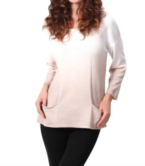 Ombre Pocket Top In Taupe