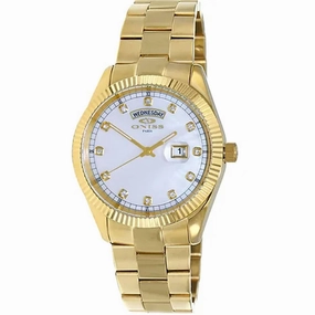 Oniss Men's Watch - Admiral White Dial Plated Stainless Steel Bracelet | ON3881-MGWT 