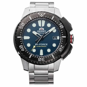 Orient Men's Automatic Watch - M-Force Dive Blue Dial Bracelet | RA-AC0L07L00B,automatic watch,automatic watches for men,automatic watches for women,luxury automatic watch,minimalist automatic watch,dress automatic watch,vintage automatic watch,automatic 