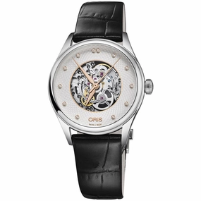 Oris Women's Automatic Watch - Artelier Black Leather Strap | 01 560 7724 4031LS,automatic watch,automatic watches for men,automatic watches for women,luxury automatic watch,minimalist automatic watch,dress automatic watch,vintage automatic watch,automati