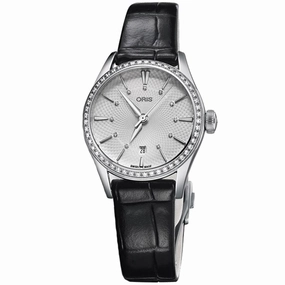 Oris Women's Automatic Watch - Artelier Diamond Date Black Strap | 01 561 7722 4951LS,automatic watch,automatic watches for men,automatic watches for women,luxury automatic watch,minimalist automatic watch,dress automatic watch,vintage automatic watch,aut