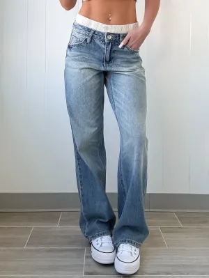 Paige Wide Leg Boxer Rigid Jeans