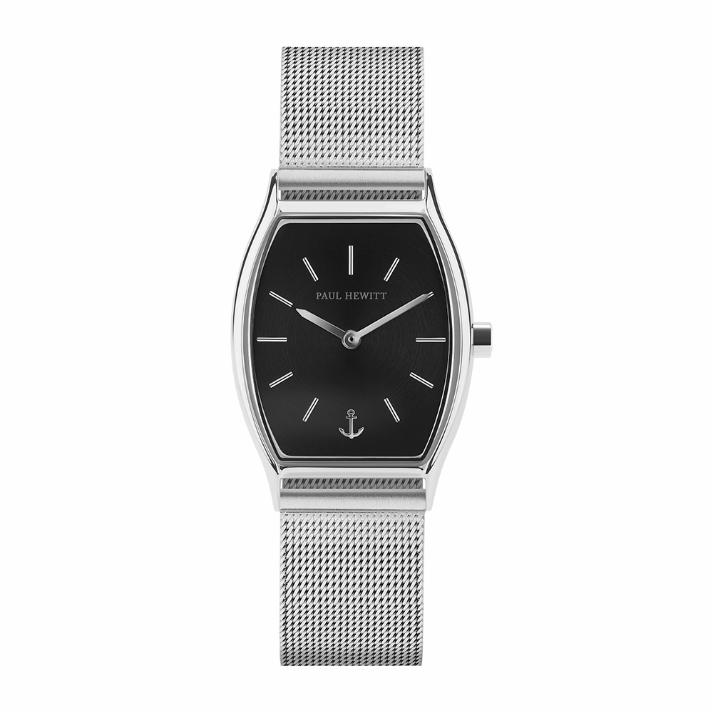 Paul Hewitt Modern Edge Black Sunray Silver Watch 