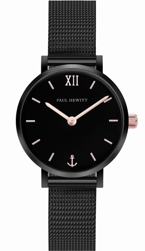 Paul Hewitt Modest Black Sunray Mesh Watch 