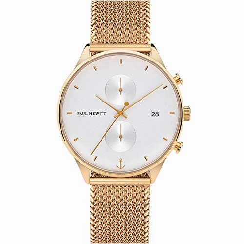 Paul Hewitt White Sand Woven Gold Watch 