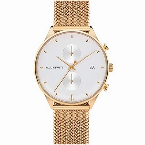 Paul Hewitt White Sand Woven Gold Watch 