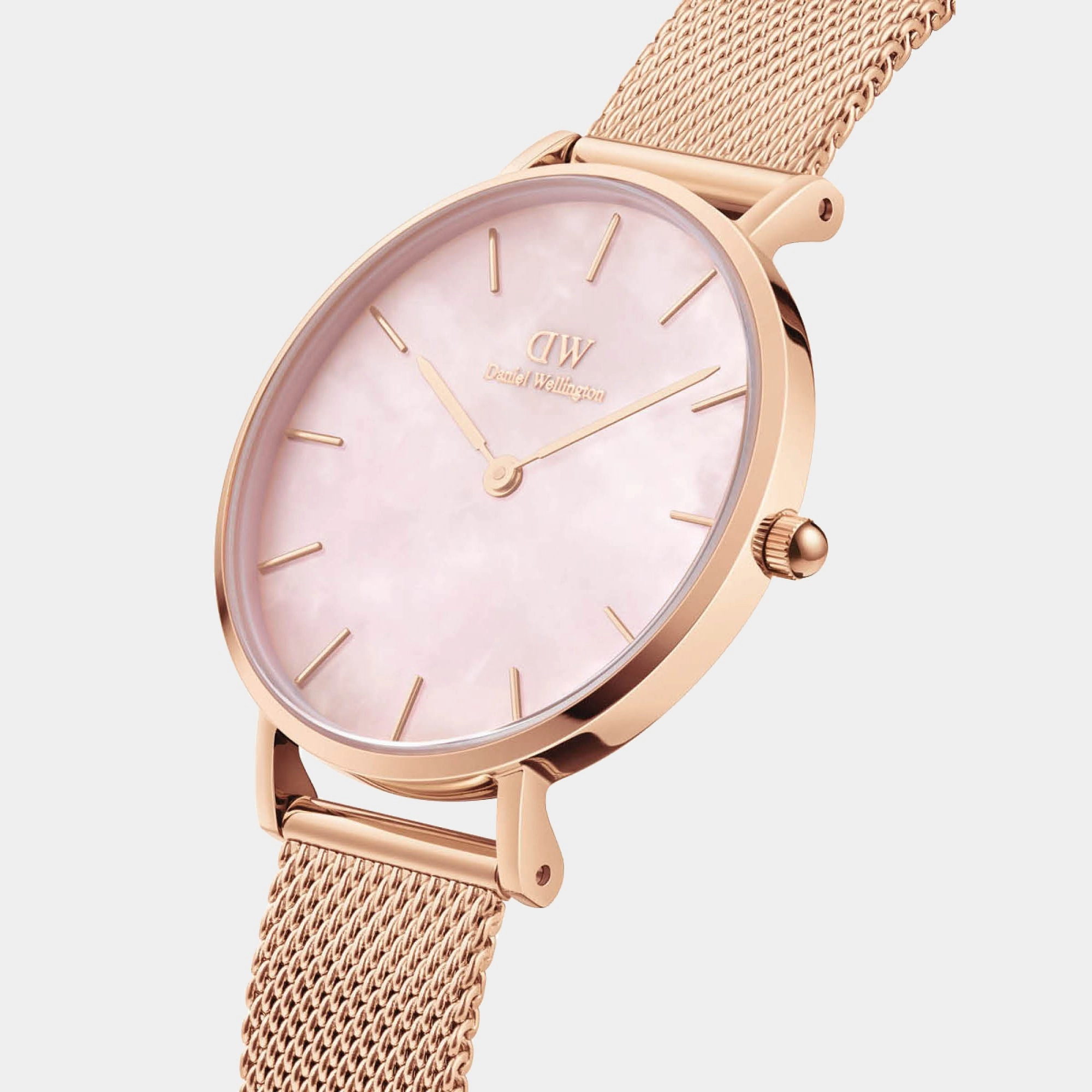 Petite Women's Mother Of Pearl Analog Stainless Steel Watch DW00100516