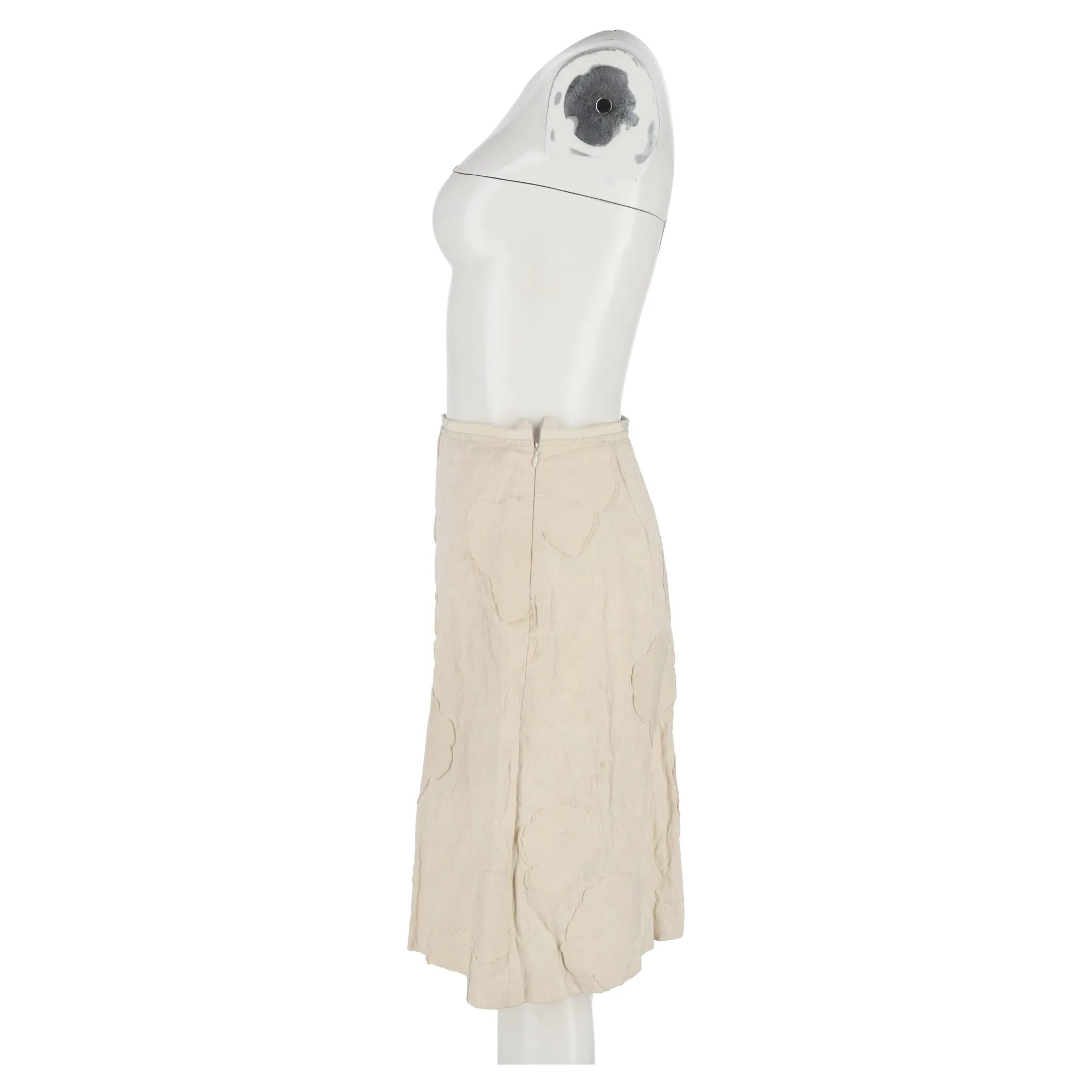 Piazza Sempione Midi Skirt in Cream Cotton