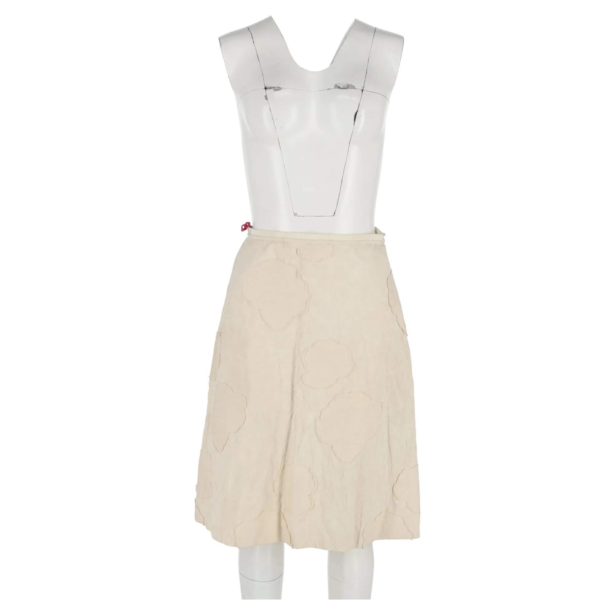 Piazza Sempione Midi Skirt in Cream Cotton
