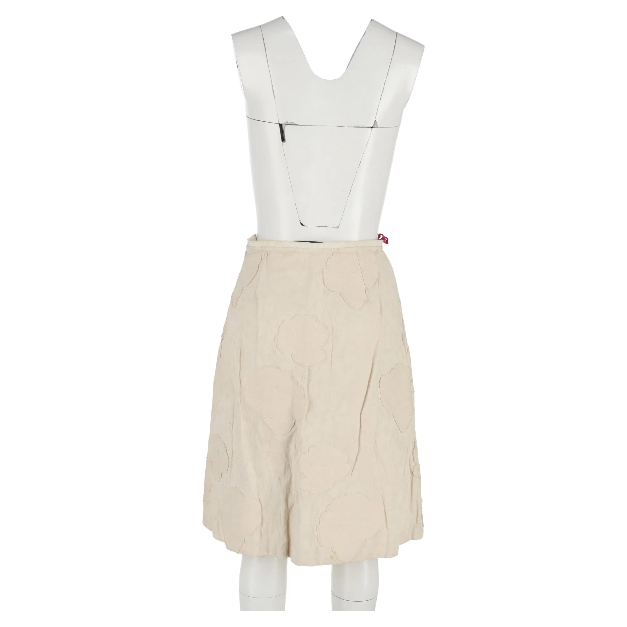 Piazza Sempione Midi Skirt in Cream Cotton