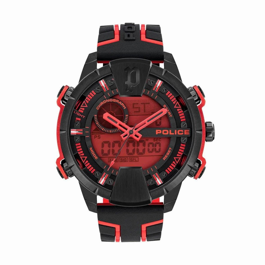 Police Taronga Red and Black Silicon Watch PEWJP2110201 