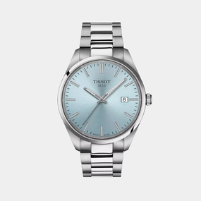 PR 100 Men Quartz Ice Blue Dial Analog Stainless Steel Watch T1504101135100 budget    watches    watches classic