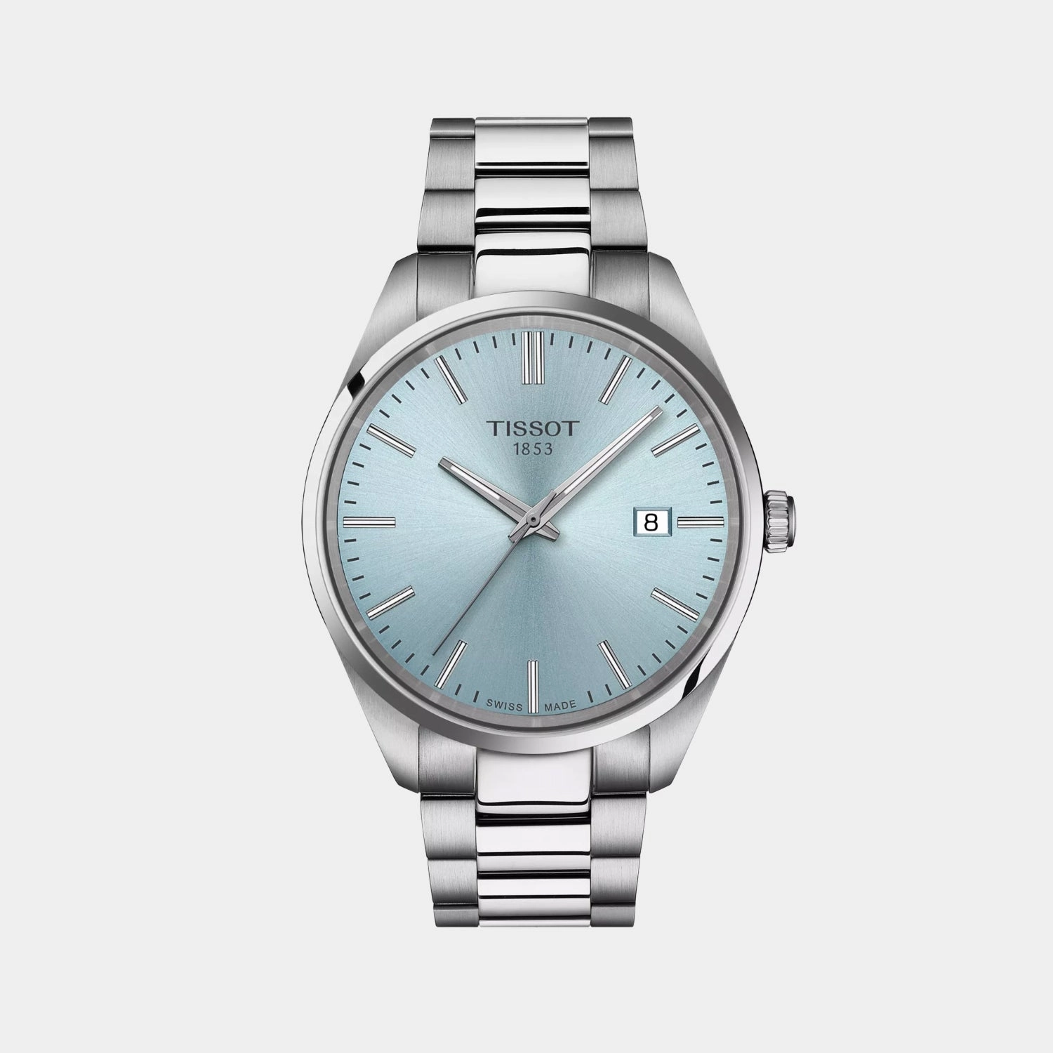 PR 100 Men Quartz Ice Blue Dial Analog Stainless Steel Watch T1504101135100 budget    watches    watches classic