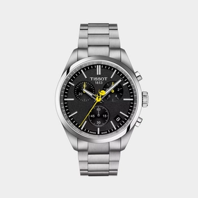 PR 100 Special Collections Men Chronograph Black Dial Quartz Stainless Steel Watch T1504171105100 budget    watches    watches classic