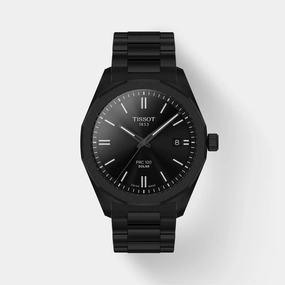 PRC 100 Solar Unisex Black Dial Analog Stainless Steel Watch T1514223305100 budget    watches    watches classic