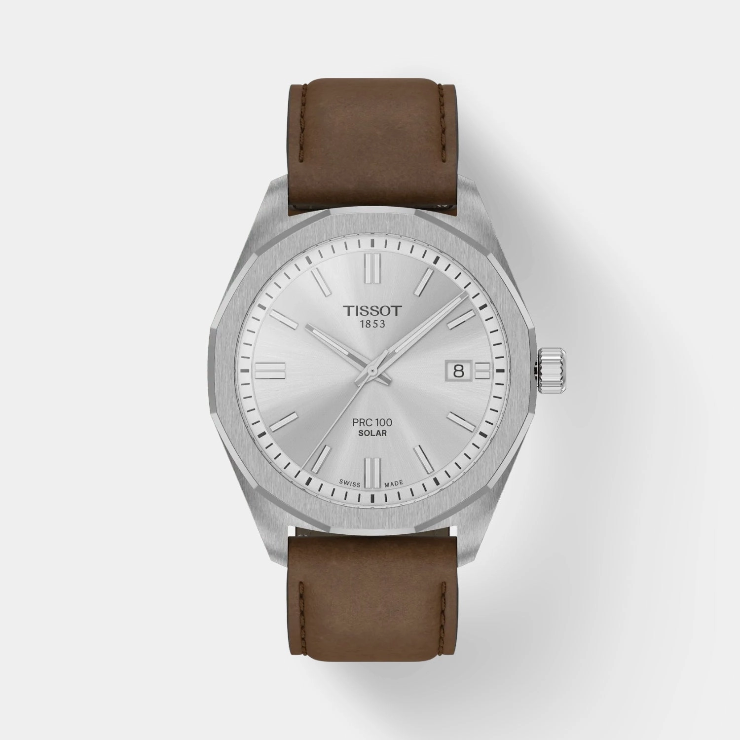 PRC 100 Solar Unisex Silver Dial Analog Leather Watch T1514221603100 budget    watches    watches classic