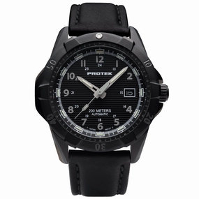 ProTek Men's Watch - Dive Rotating Bezel Automatic Black Dial Leather Strap | 2202,automatic watch,automatic watches for men,automatic watches for women,luxury automatic watch,minimalist automatic watch,dress automatic watch,vintage automatic watch,automa