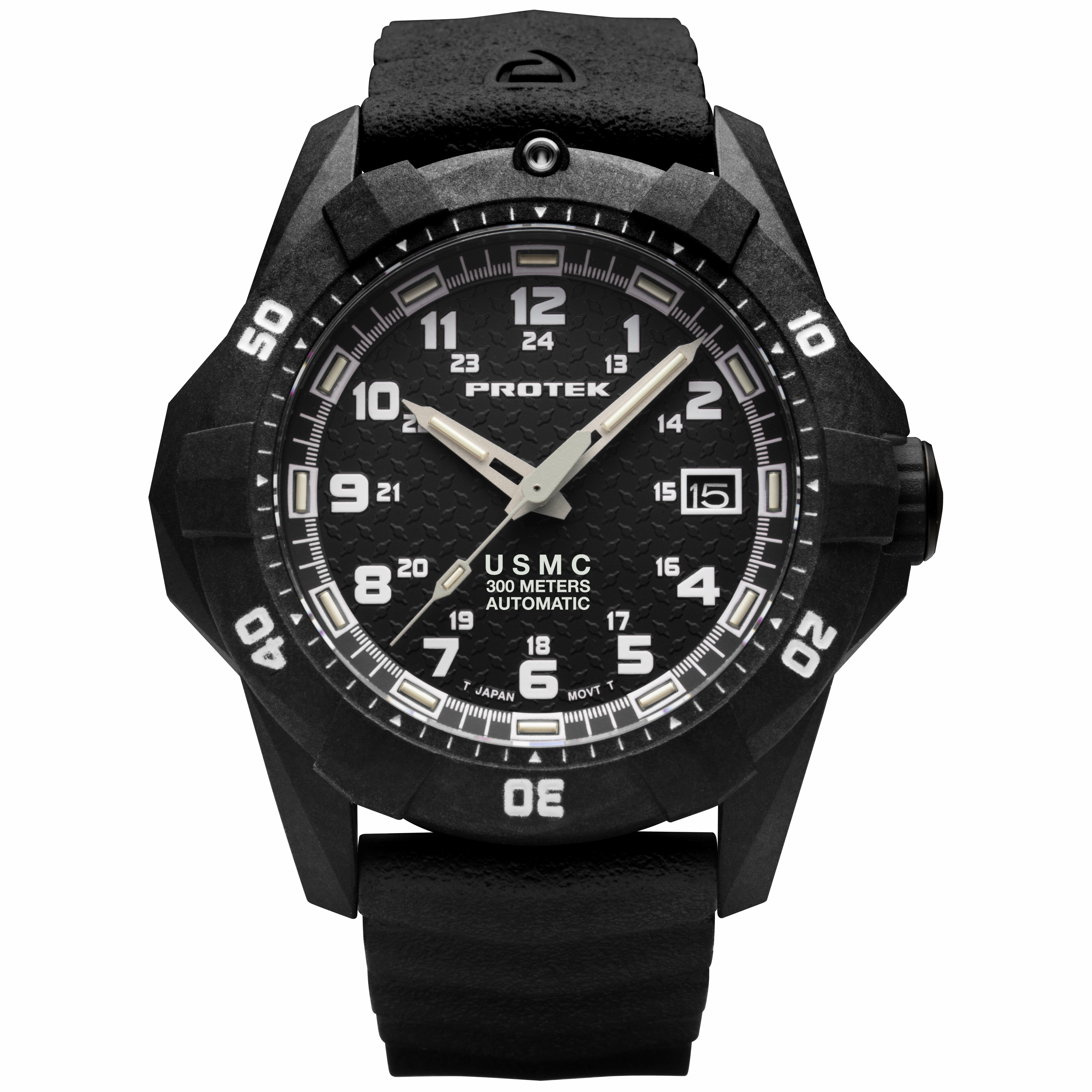 ProTek Men's Watch - USMC Series Automatic Black Dial Genuine Rubber Strap | 1211,automatic watch,automatic watches for men,automatic watches for women,luxury automatic watch,minimalist automatic watch,dress automatic watch,vintage automatic watch,automat