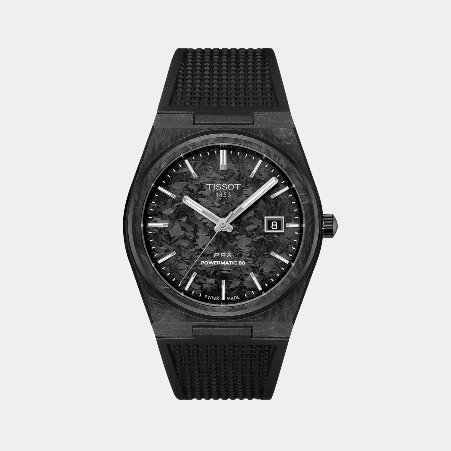 PRX Men Automatic Black Carbon Dial Analog Rubber Watch T1379079720100 budget    watches    watches classic