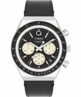Q Timex Chronograph 40mm Leather Strap Watch TW2V42700,quartz watch, quartz watches for men, quartz watches for women, best quartz watch, minimalist quartz watch, luxury quartz watch, waterproof quartz watch,analog quartz watch, digital quartz watch,afford