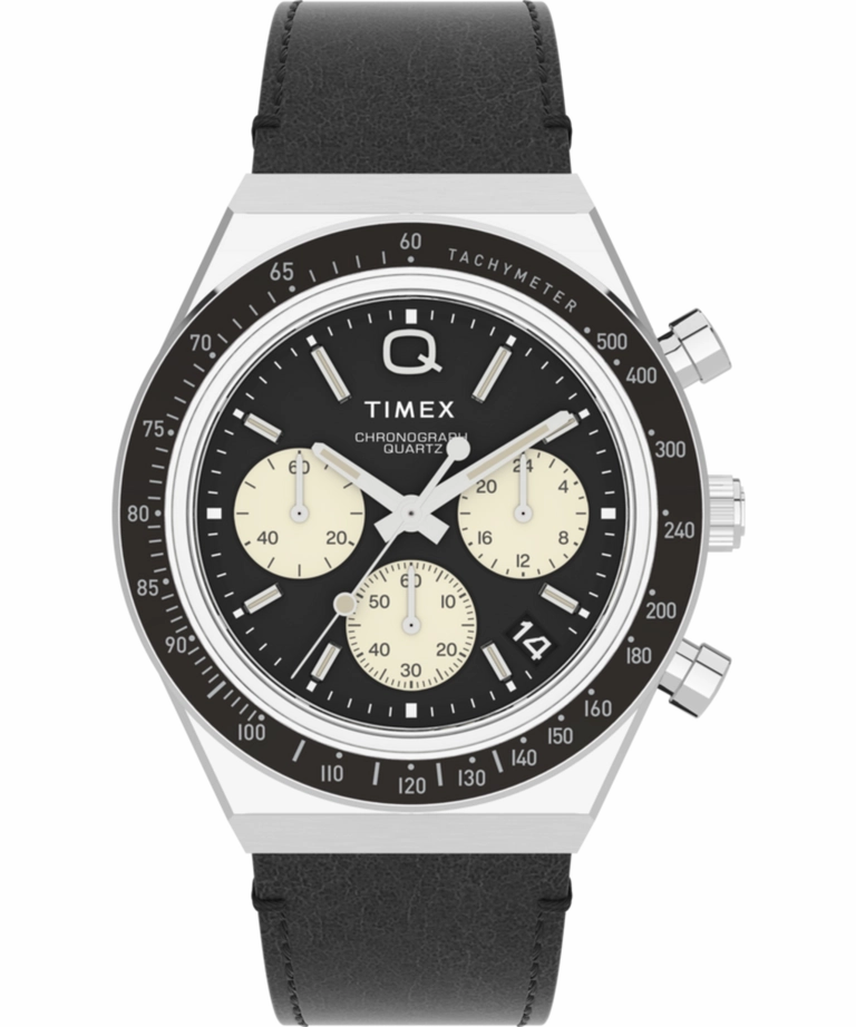 Q Timex Chronograph 40mm Leather Strap Watch TW2V42700,quartz watch, quartz watches for men, quartz watches for women, best quartz watch, minimalist quartz watch, luxury quartz watch, waterproof quartz watch,analog quartz watch, digital quartz watch,afford