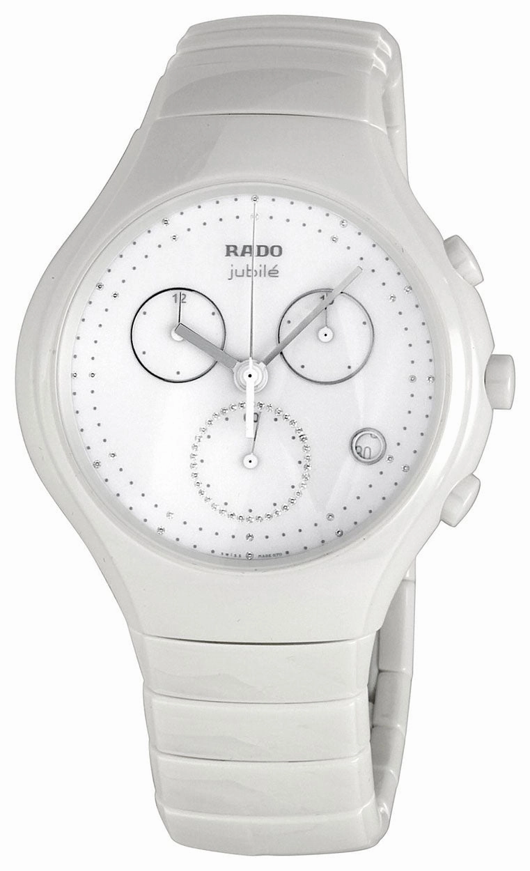 Rado Diastar True Chronograph White Ceramic Womens Watch Quartz Date Diamonds R27832702 Women??s luxury watches Affordable women watches