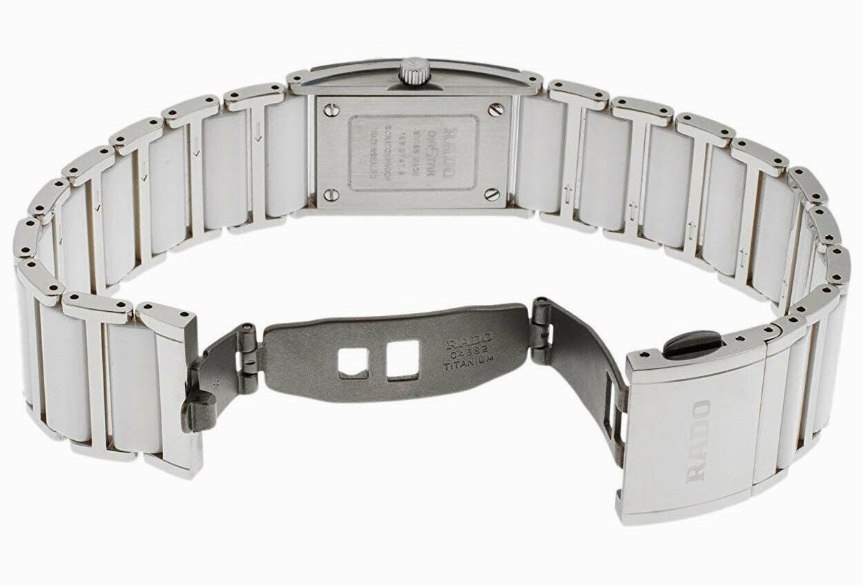 Rado Integral Jubile Stainless Steel and White Ceramic Quartz Mother of Pearl Dial Diamonds Womens Watch R20747901