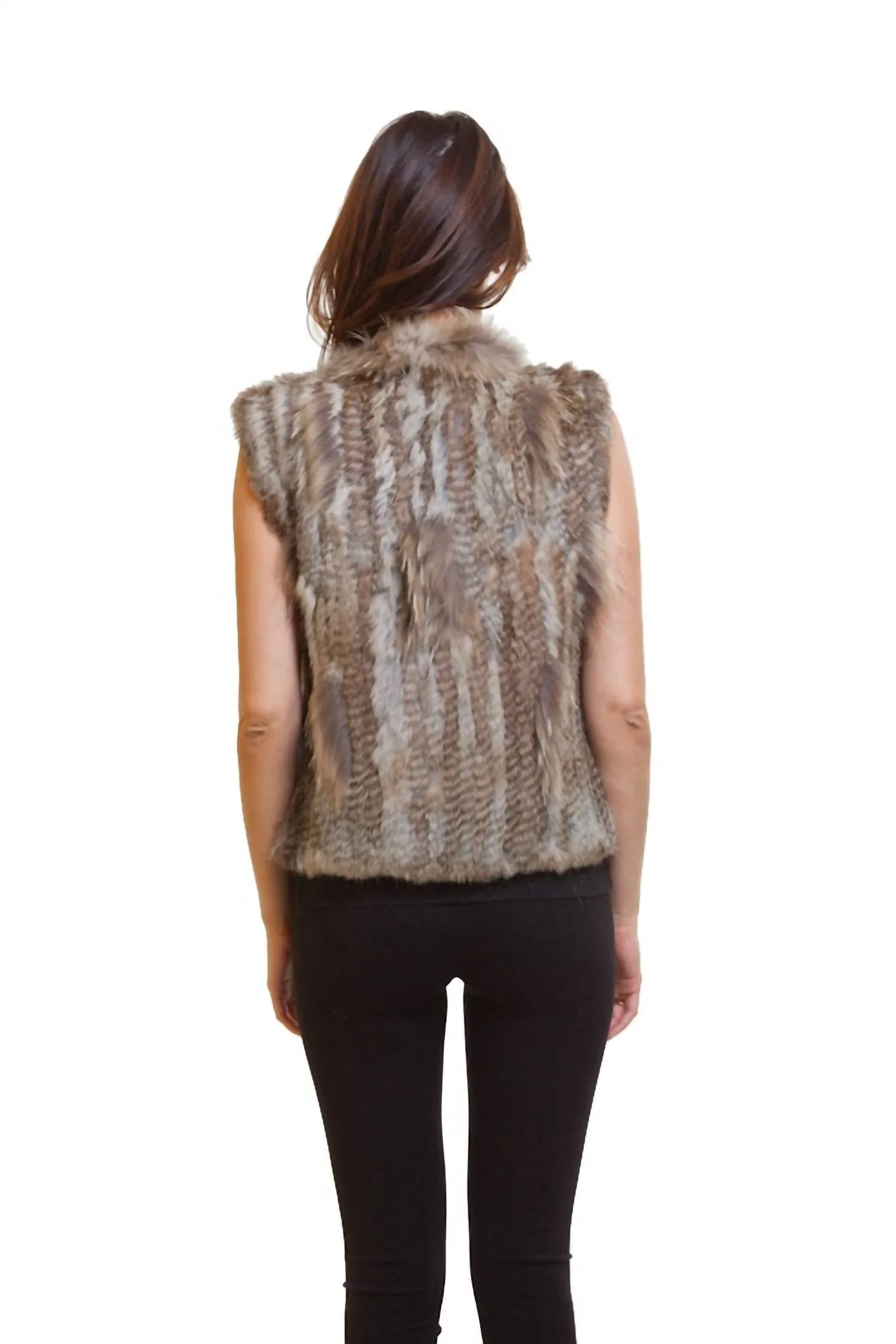 Raven Fur Vest In Natural