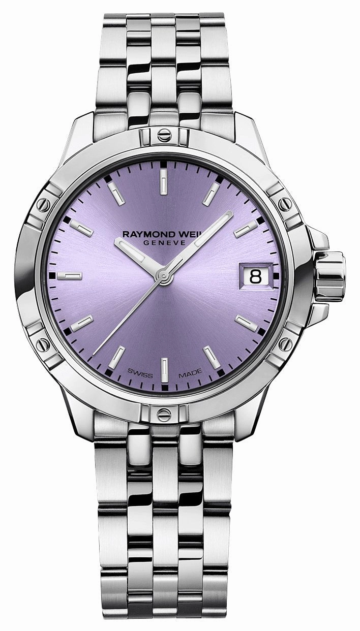 Raymond Weil Tango Stainless Steel Lavender Dial Date Quartz Womens Watch 5960-ST-46001 Women??s luxury watches Affordable women watches