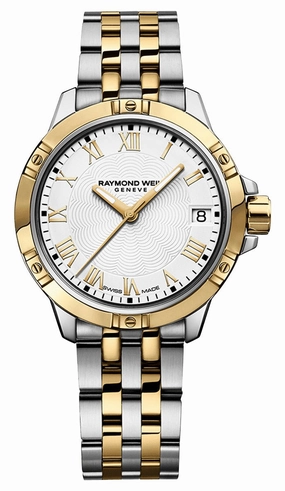 Raymond Weil Tango Two-Tone Stainless Steel White Dial Date Quartz Womens Watch 5960-STP-00308 Women??s luxury watches Affordable women watches