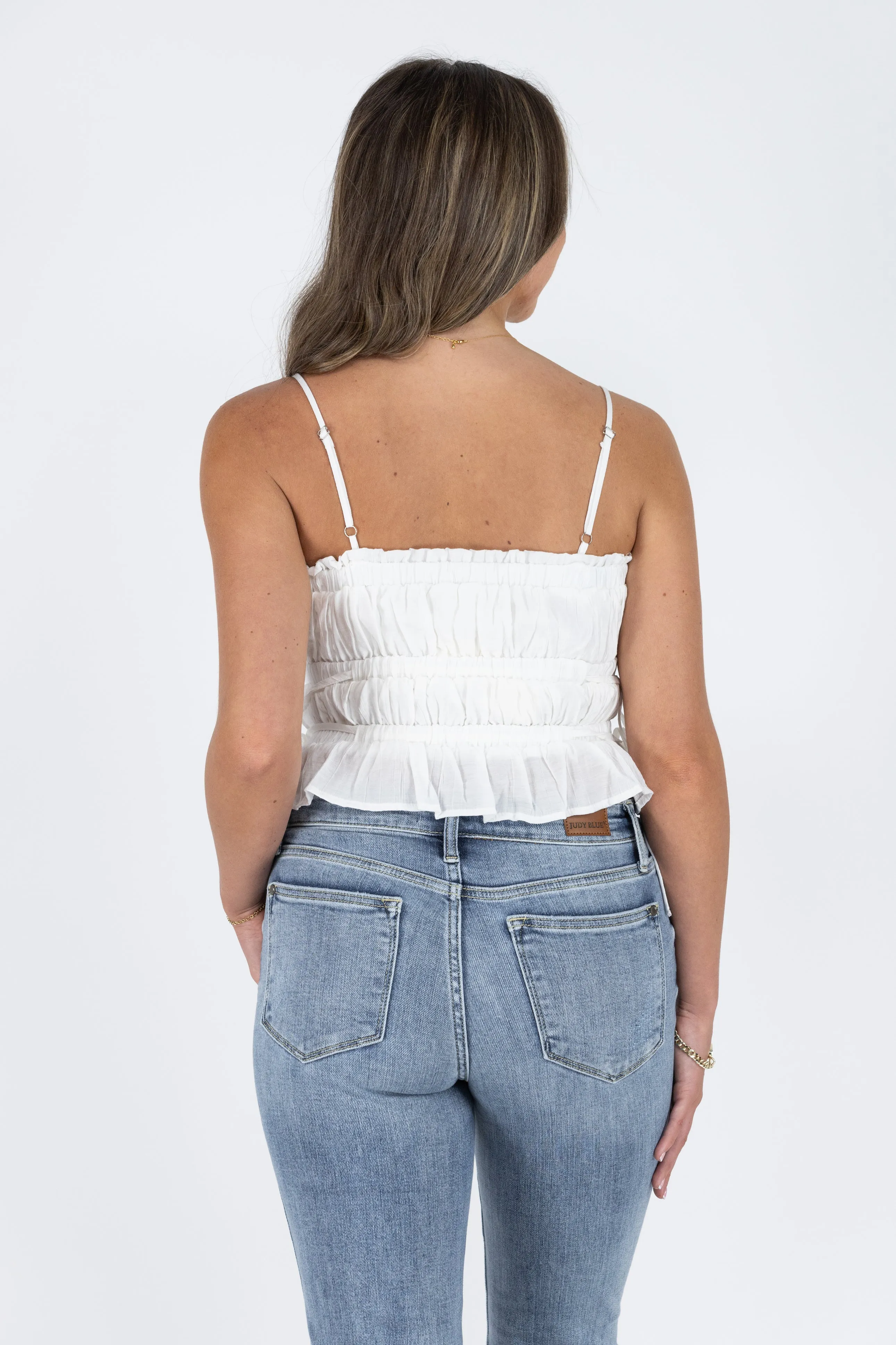Refined Beauty Women's Peplum Smocked Tank Top