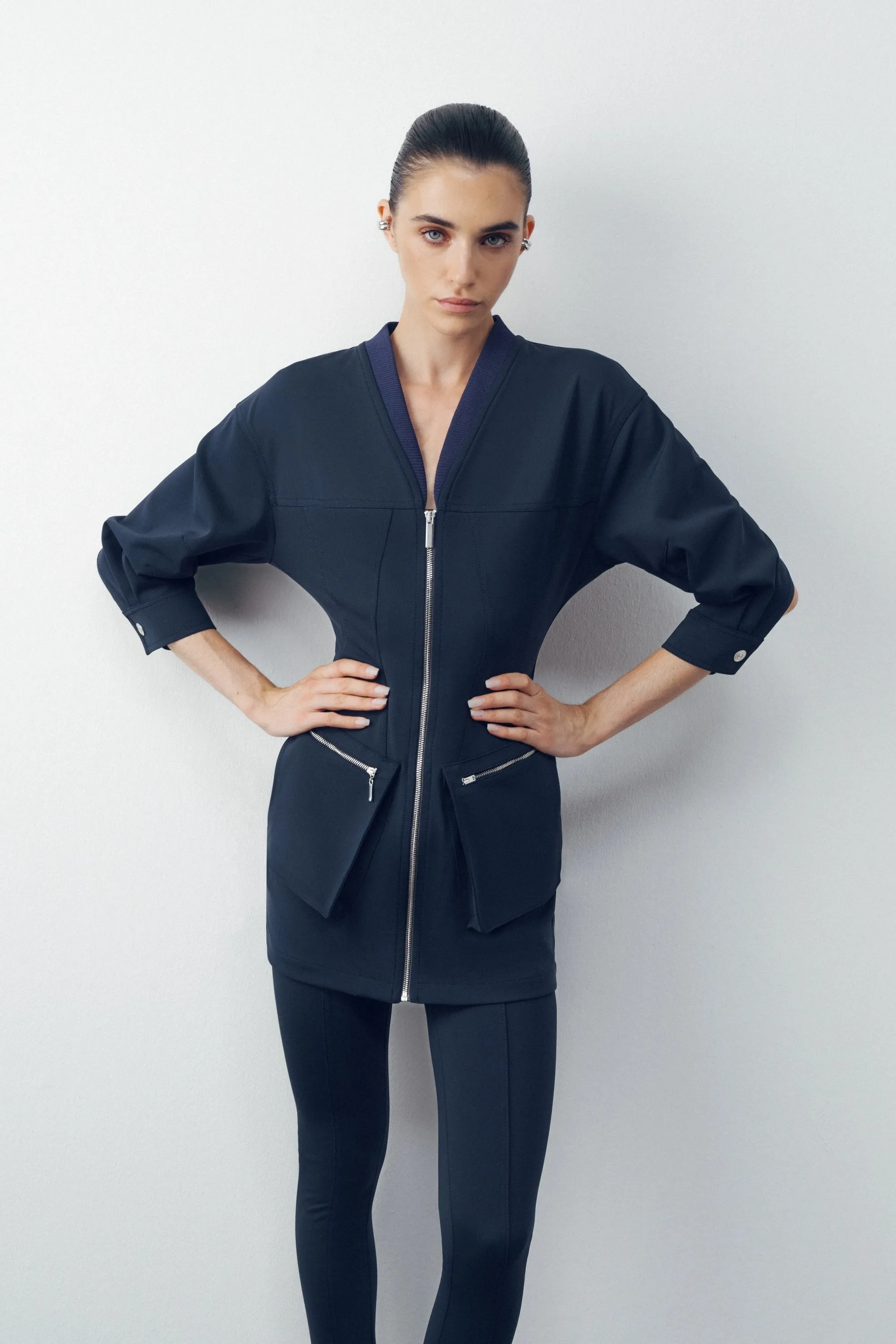 Ribbed Zipper Jacket