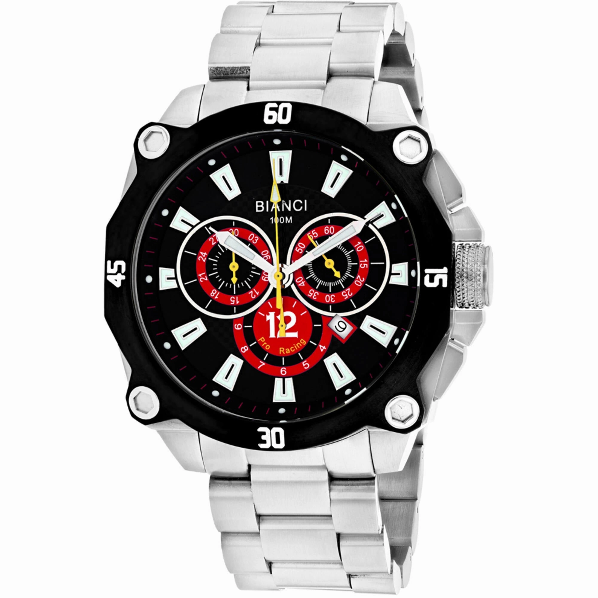Roberto Bianci Men's Watch - Enzo Black Dial Stainless Steel Bracelet | RB71013 