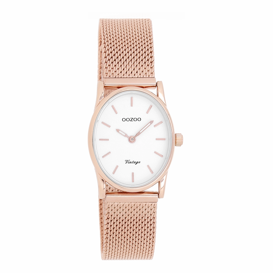 Rose gold coloured OOZOO watch with metal mesh bracelet - C10969,seiko watches,couple watches,watches designer,watches discount,women watches,best women watches,high end women's watches,high quality women's watches