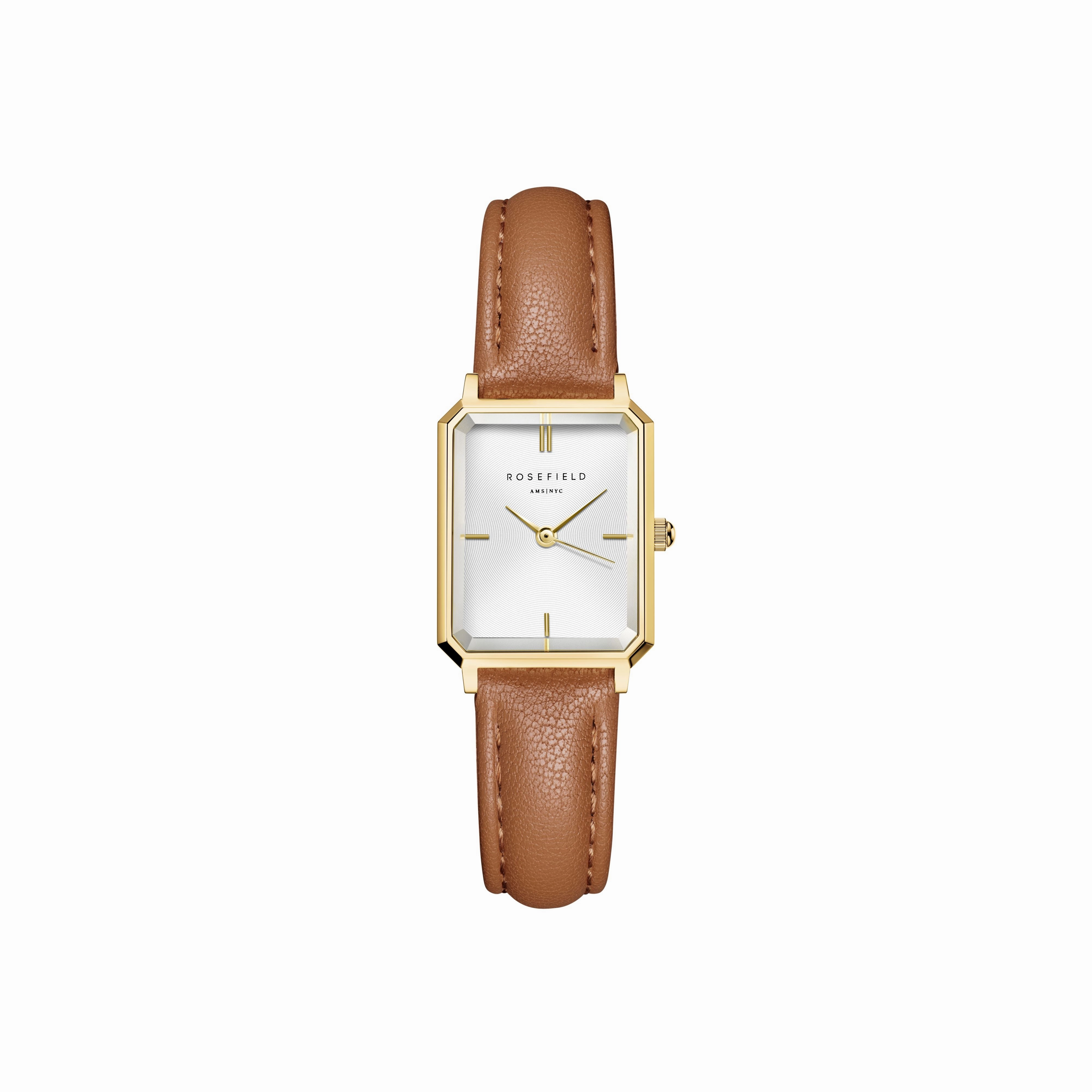Rosefield Octagon XS White Gold  Light Brown Leather Watch OWBLG-O85,quartz watch, quartz watches for men, quartz watches for women, best quartz watch, minimalist quartz watch, luxury quartz watch, waterproof quartz watch,analog quartz watch, digital quart