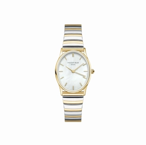 Rosefield Oval White MOP Duotone Shine Finish Watch OVWDSG-OV17 
