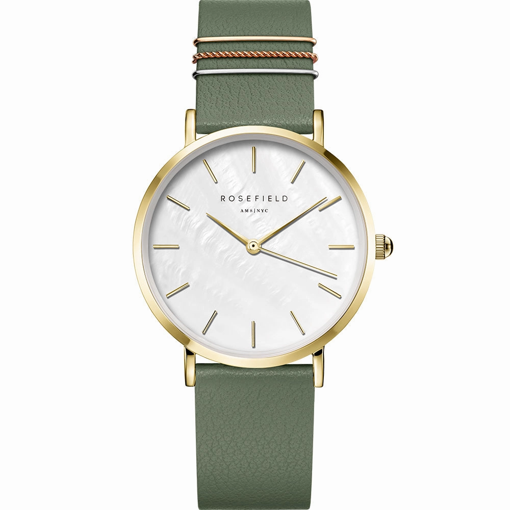 Rosefield WFGG-W85 West Village Affordable Leather Watch Leather Watch Discount
