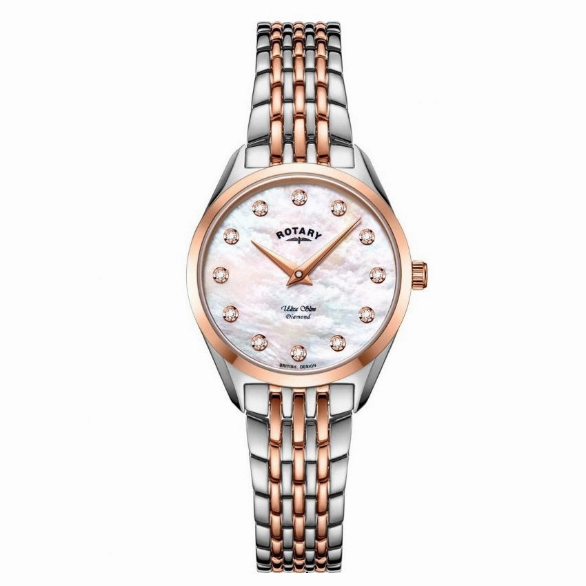 Rotary Ultra Slim Diamond Set Ladies Watch LB08012/14/D 