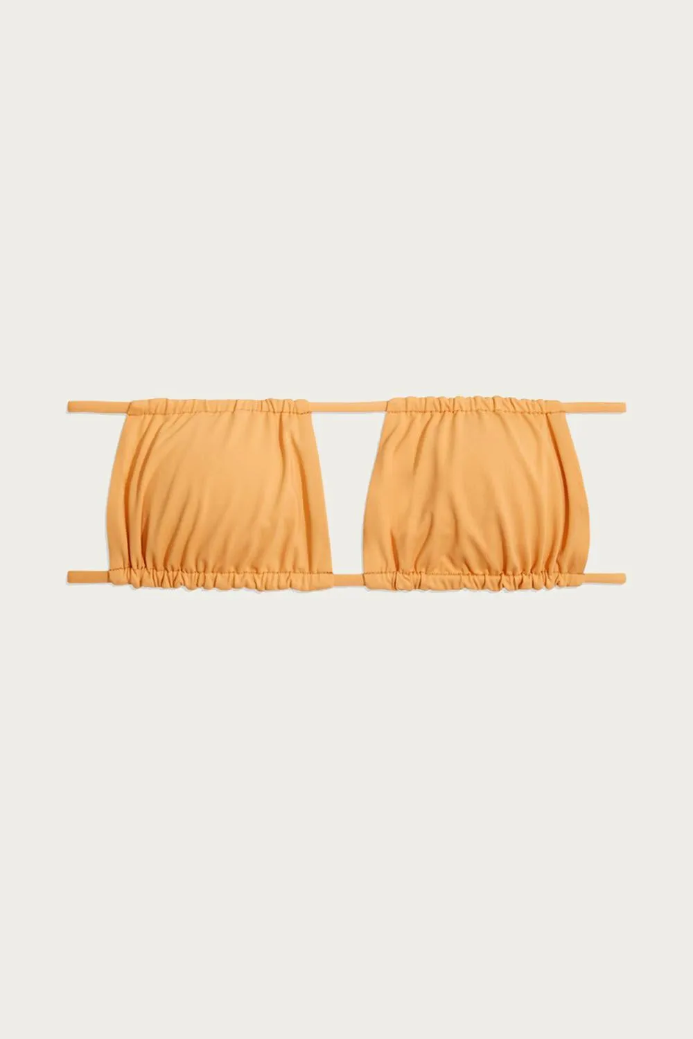 Ruched Bandeau Bikini Top In Gold