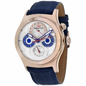 Seapro Men's Watch - Chronoscope Rose Gold Case White Dial Leather Strap | SP0133 