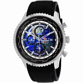 Seapro Men's Watch - Meridian World Timer GMT Quartz Blue Dial Rubber Strap | SP7520 Luxury Quartz Watch Quartz Watch Sale