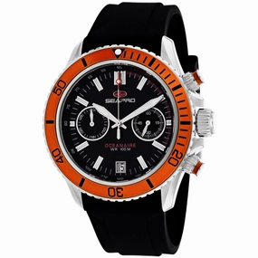 Seapro Men's Watch - Thrash Quartz Silver Tone Case Black Dial Rubber Strap | SP0334 