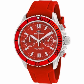Seapro Men's Watch - Thrash Quartz Silver Tone Case Red Dial Rubber Strap | SP0336 
