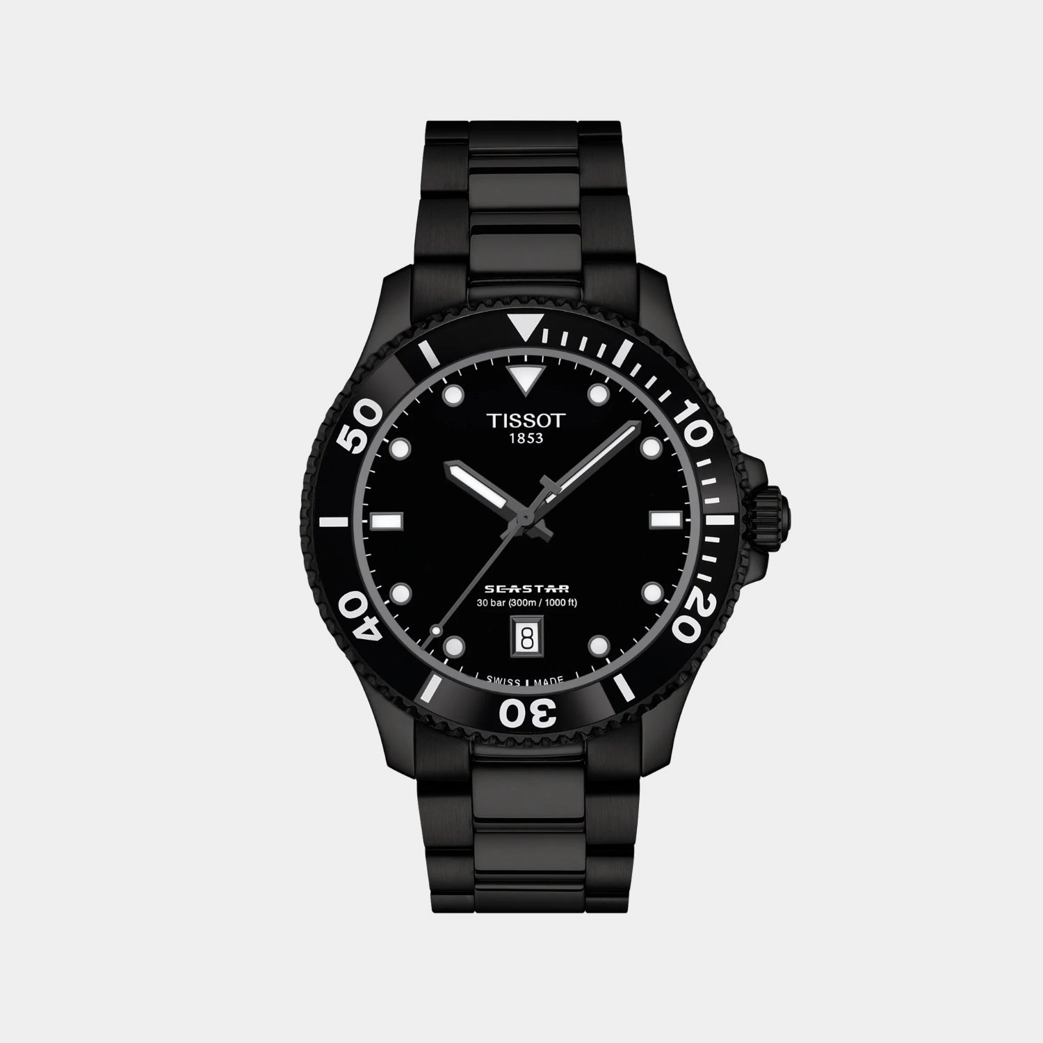 Seastar Men Quartz Black Dial Analog Stainless Steel Watch T1204103305100 budget    watches    watches classic
