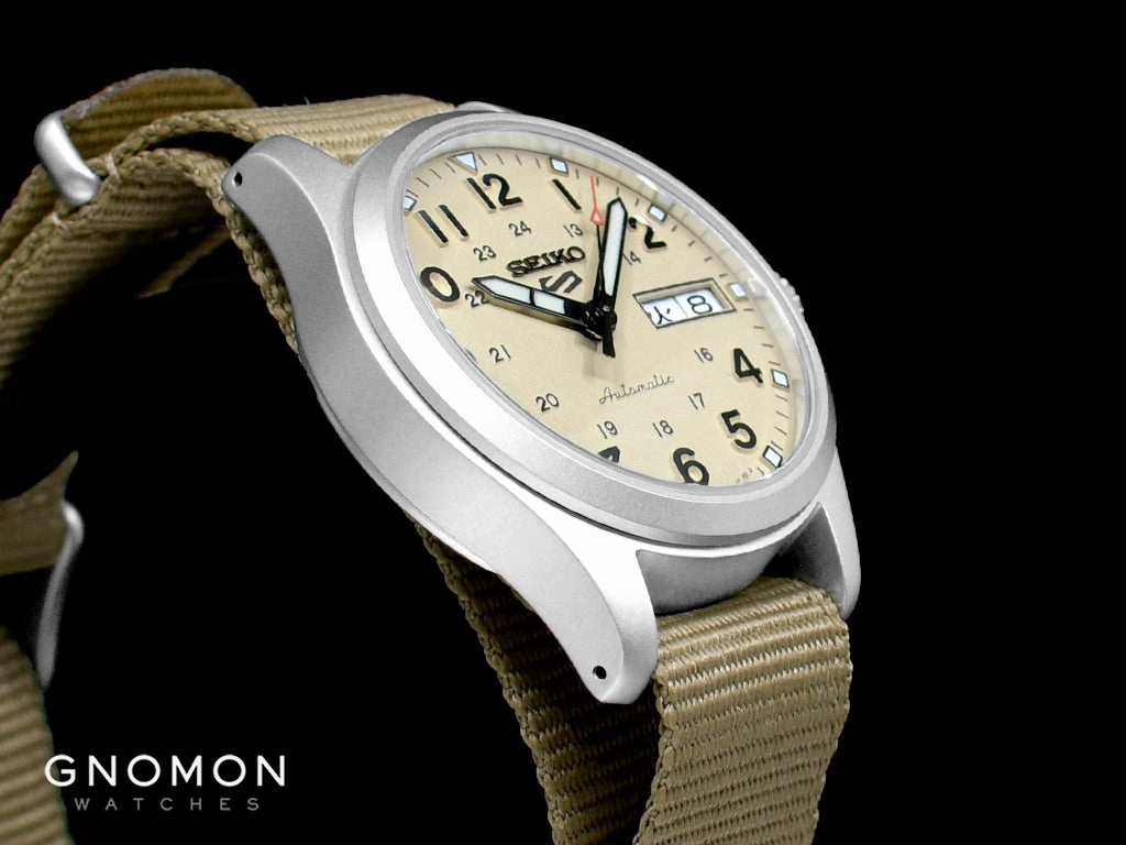 Seiko 5 Sports ??Field Sports Style?? Automatic 36 Desert Tan Ref. SBSA199