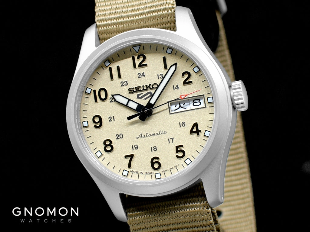 Seiko 5 Sports ??Field Sports Style?? Automatic 36 Desert Tan Ref. SBSA199