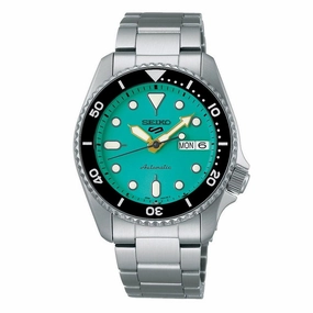 Seiko 5 Sports SKX Midi Teal Stainless Steel Mens Watch SRPK33K1 cheap digital watch best digital watch for men