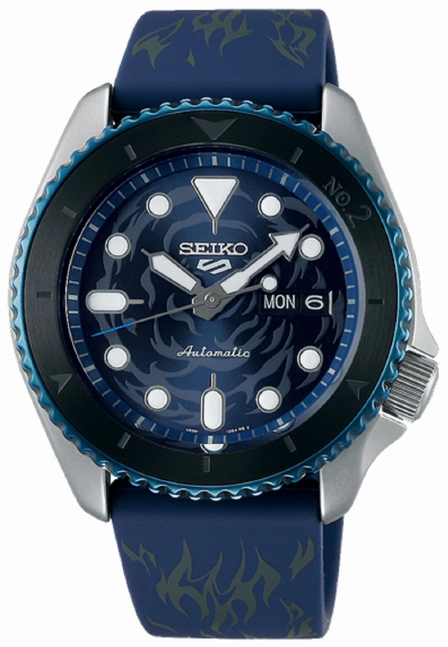 Seiko 5 SRPH71K1 Sports One Piece Sabo Limited Edition Automatic Watch Men,silicone watch,silicone strap watch,silicone watches for men,silicone watches for women,unisex silicone watch,kids silicone watch,sports silicone watch,casual silicone watch,waterpr
